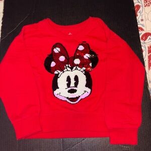 Disney Parks Minnie Mouse Flip Sequins Youth XS Pullover Sweatshirt